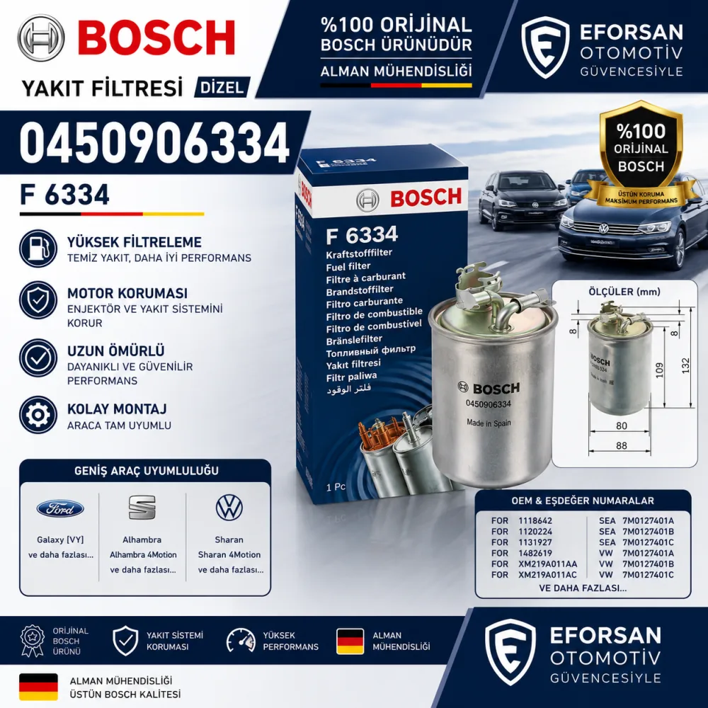 YAKIT FİLTRESİ DİZEL VW SHARAN 0450906334