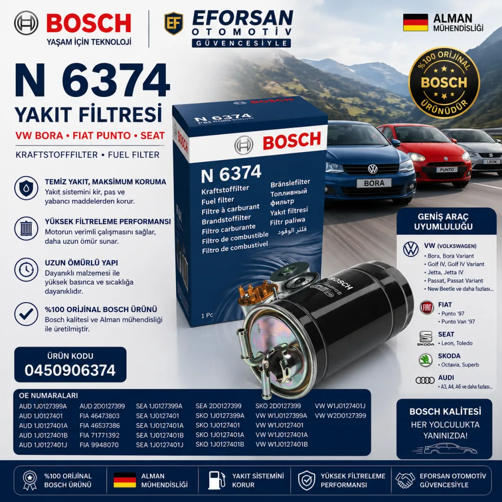 YAKIT FİLİTRESİ VW BORA FİAT PUNTO SEAT 0450906374