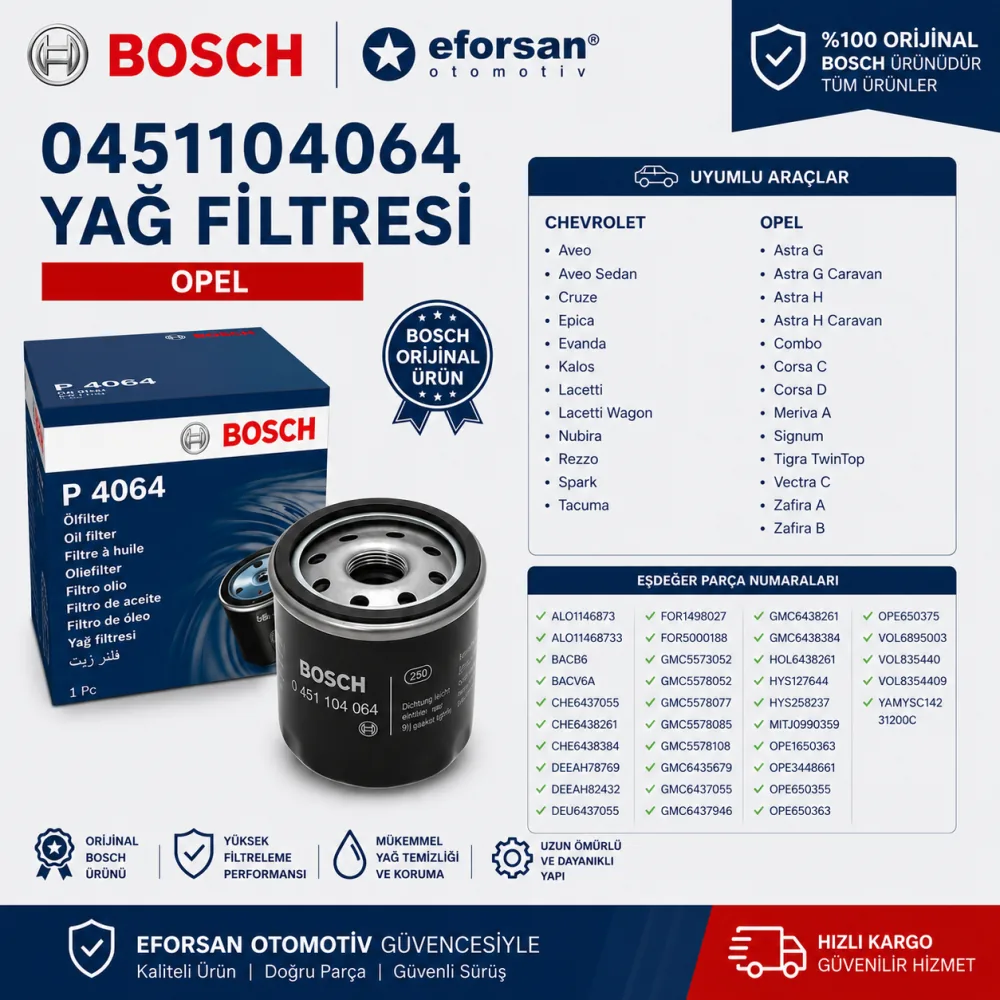 YAĞ FİLİTRESİ OPEL 0451104064