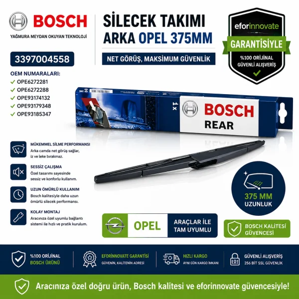 Arka Cam Sileceği 375 mm Opel Uyumlu 3397004558