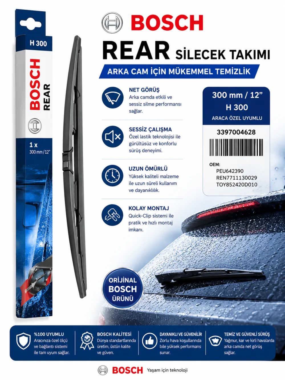 Twin H300 Arka Cam Sileceği 300 mm 3397004628
