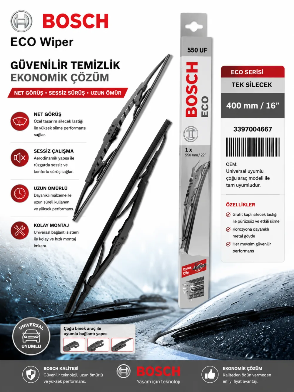 Eco Tekli Silecek Süpürgesi 400 mm 3397004667