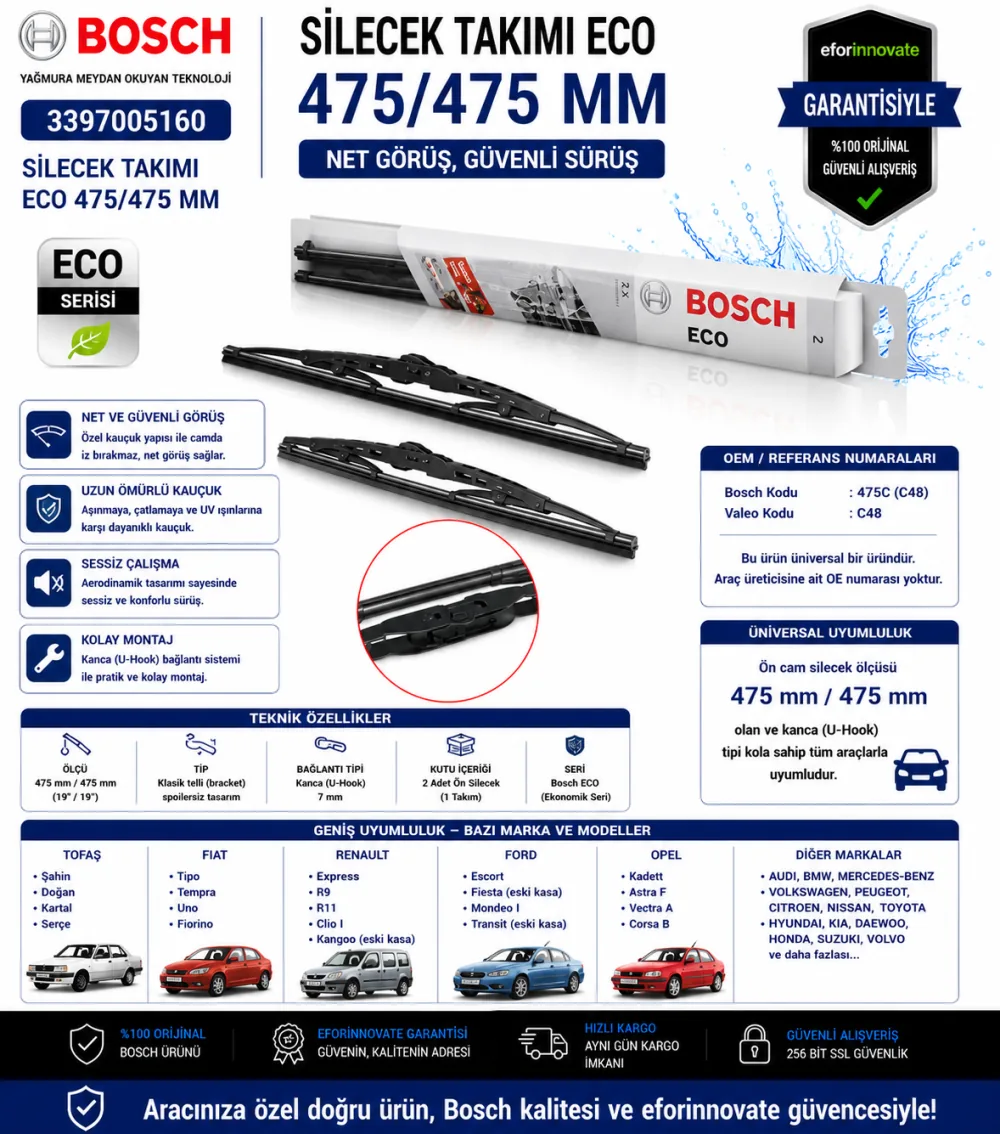 Eco Silecek Takımı 475/475 mm 3397005160