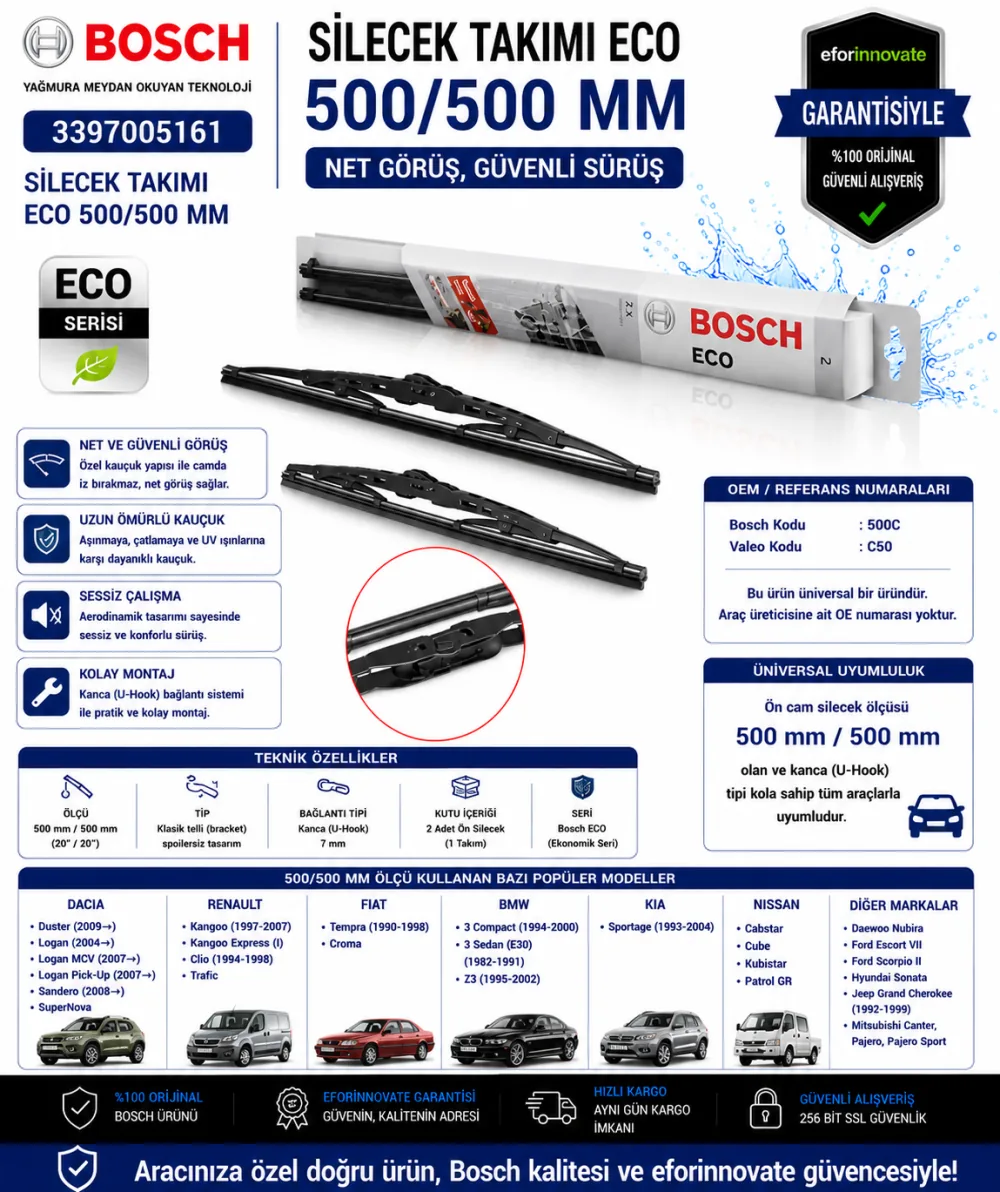 Eco Silecek Takımı 500/500 mm 3397005161