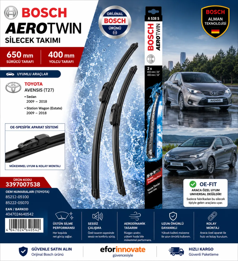 Aerotwin Silecek Takımı 650/400 mm Toyota Uyumlu 3397007538