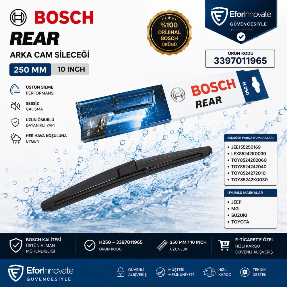 Arka Cam Sileceği 250 mm Toyota Uyumlu 3397011965