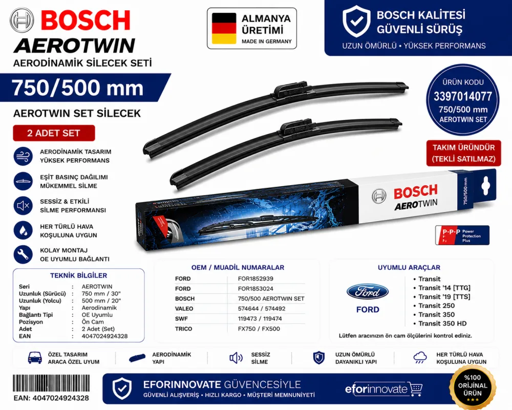 Aerotwin Silecek Takımı 750/500 mm 3397014077