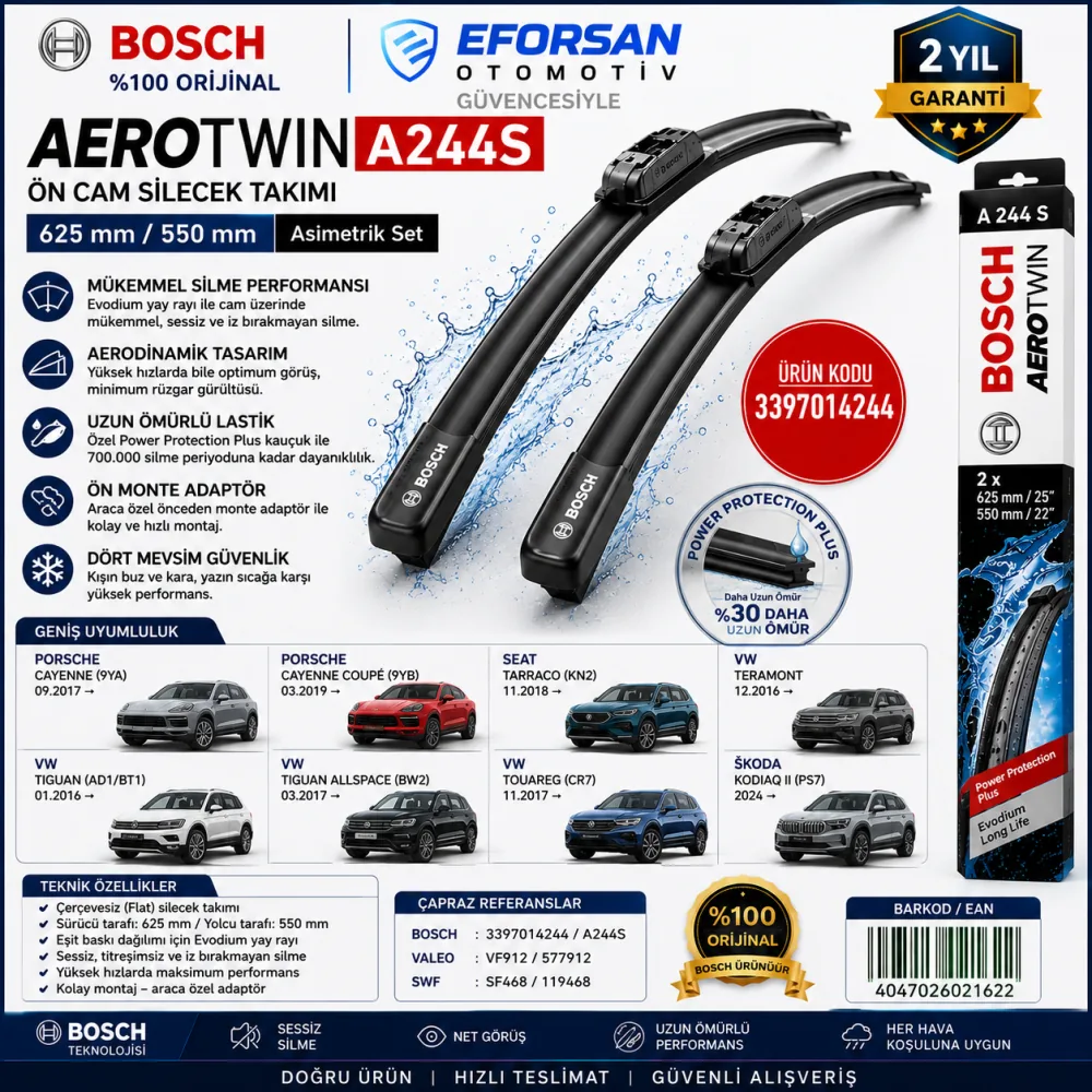 Aerotwin Silecek Takımı 630/550 mm Volkswagen Uyumlu 3397014244