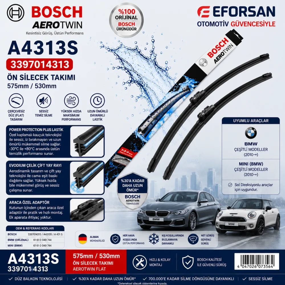 Aerotwin Silecek Takımı 575/530 mm Bmw Uyumlu 3397014313