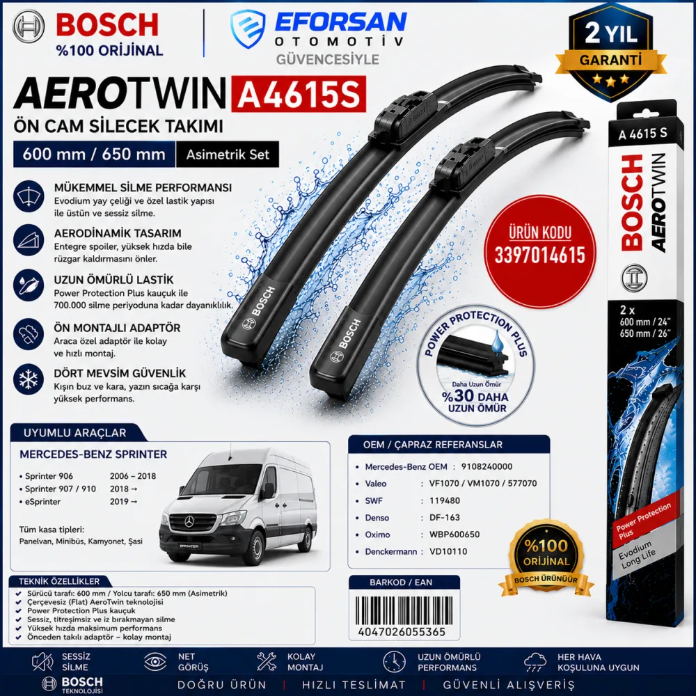Aerotwin Silecek Takımı 600/650 mm Sprinter Uyumlu 3397014615