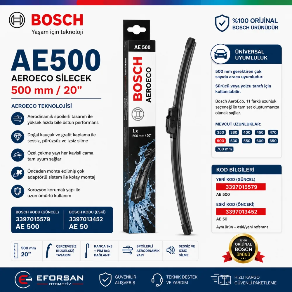 Aeroeco Silecek Takımı 500 mm 3397015579