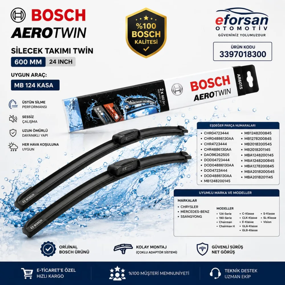 Twin Silecek Takımı 600 mm Mercedes Uyumlu 3397018300