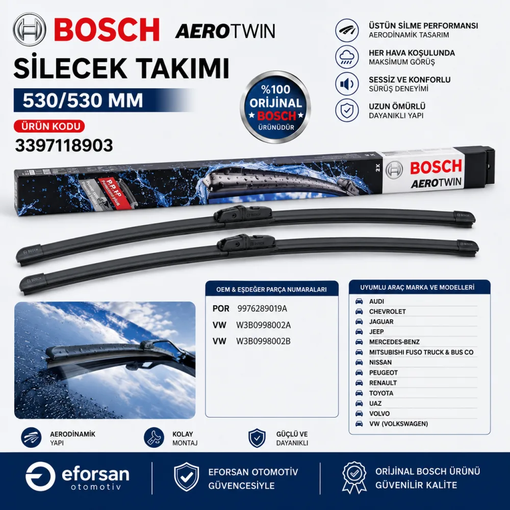 Aerotwin Silecek Takımı 530/530 mm 3397118903