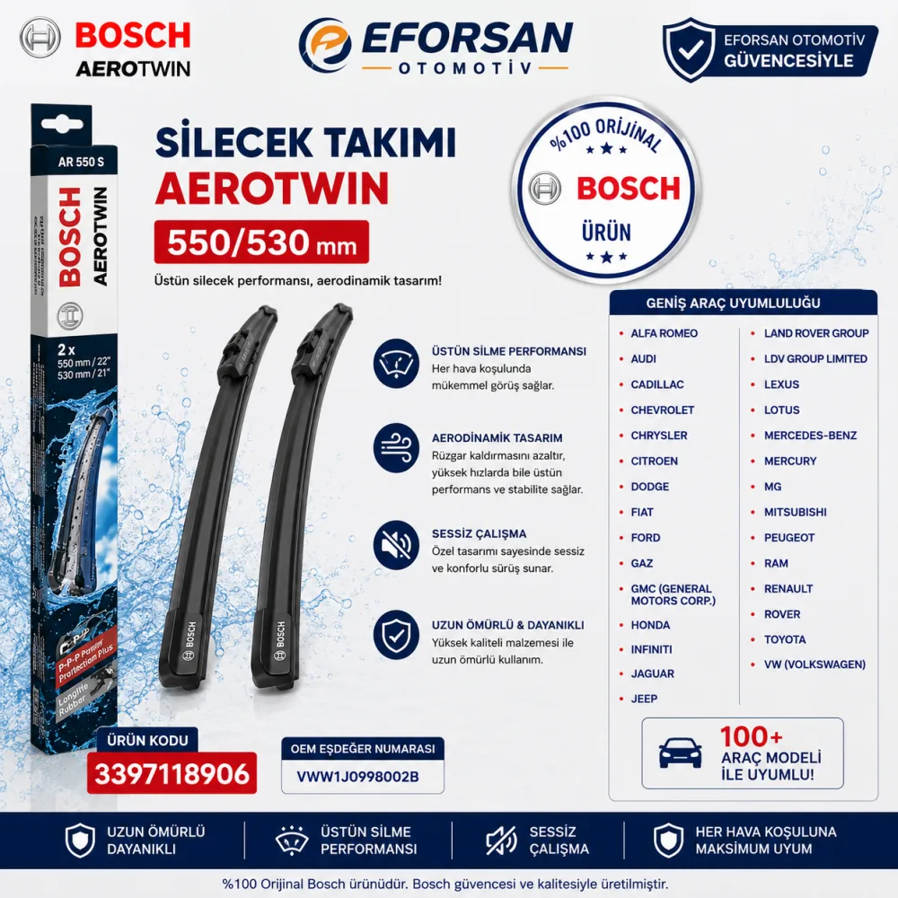 Aerotwin Silecek Takımı 550/530 mm 3397118906