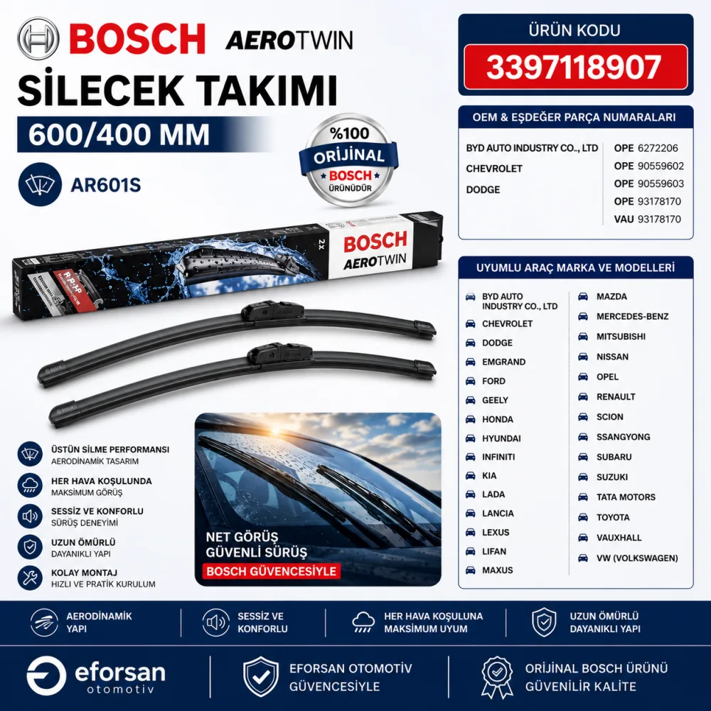 Aerotwin AR601S Silecek Takımı 600/400 mm 3397118907