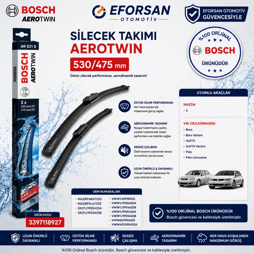 Aerotwin Silecek Takımı 530/475 mm 3397118927