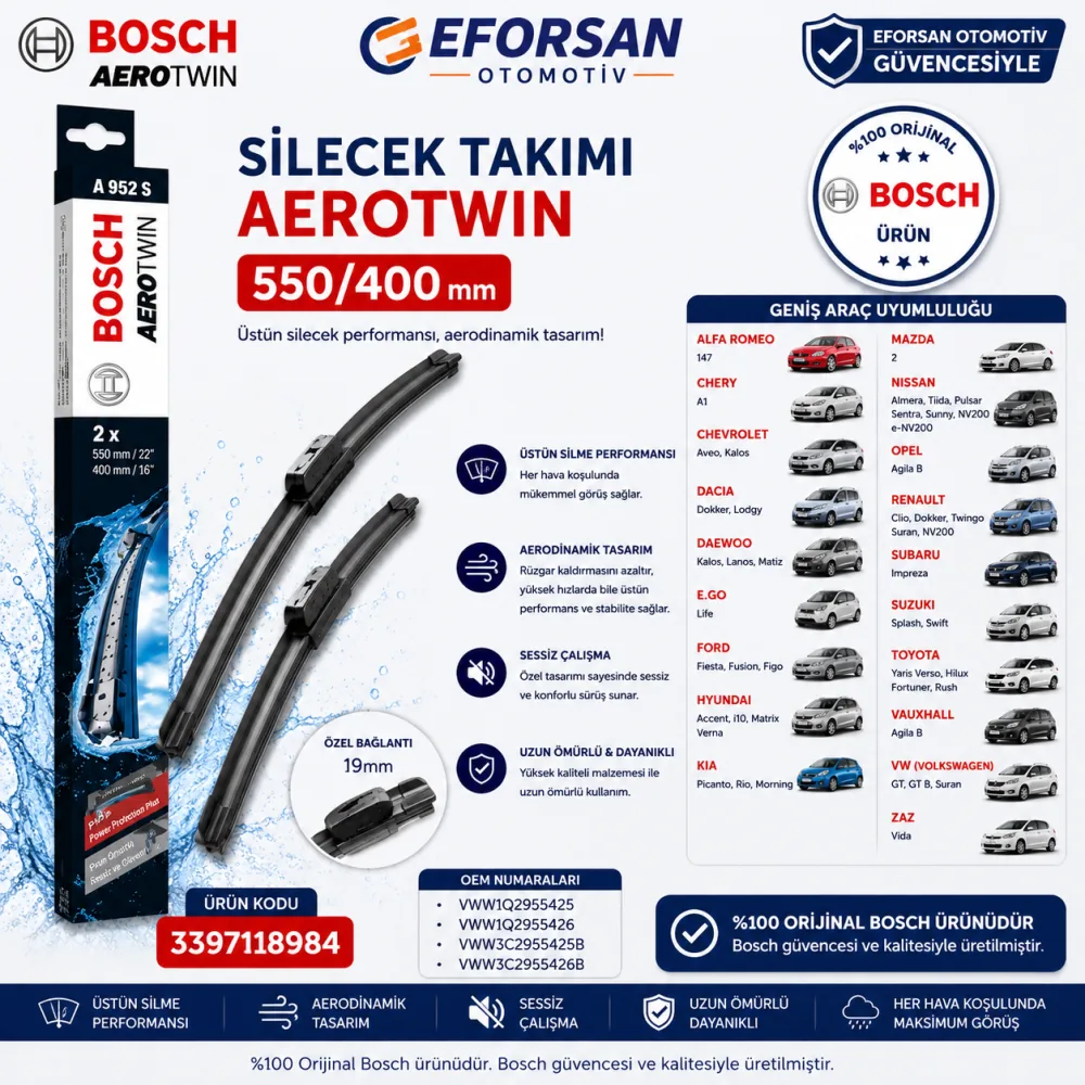 Aerotwin Silecek Takımı 550/400 mm 3397118984