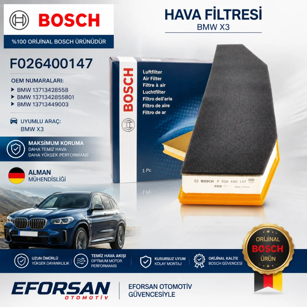 Hava Filtresi Bmw Uyumlu F026400147