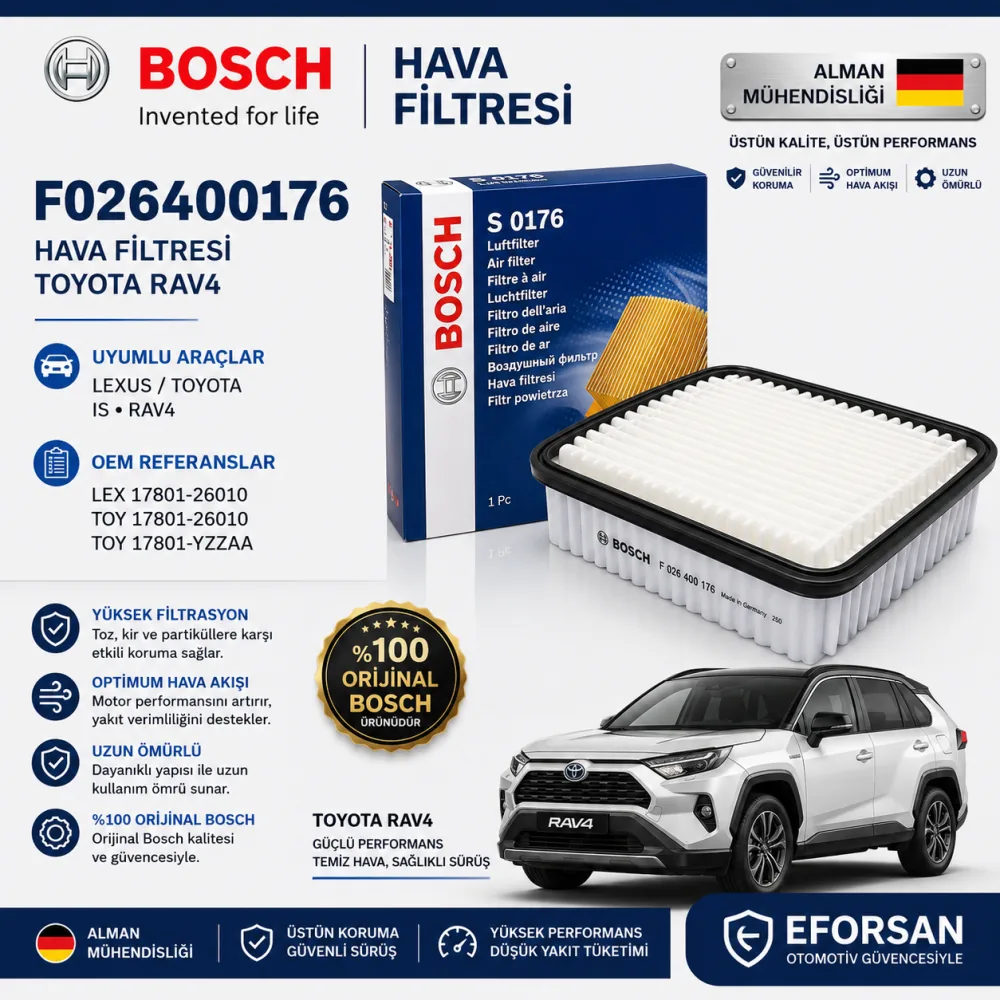 Hava Filtresi Toyota Uyumlu F026400176