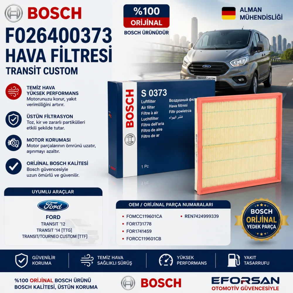 Hava Filtresi Ford Uyumlu F026400373