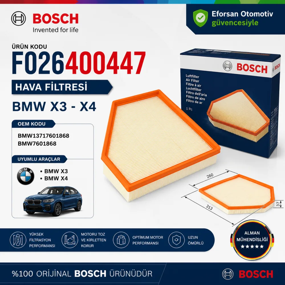 Hava Filtresi Bmw Uyumlu F026400447