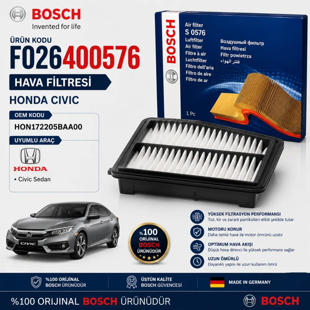 Hava Filtresi Honda Uyumlu F026400576