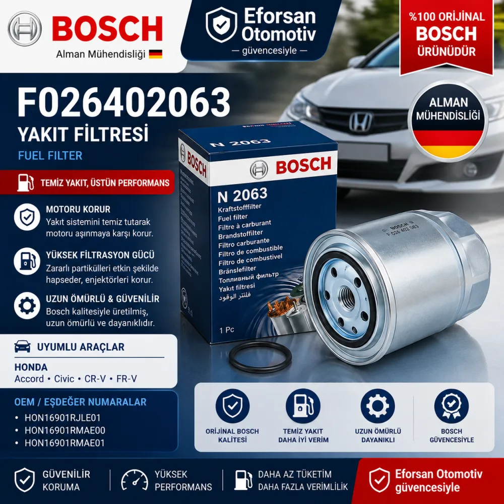 Yakıt Filtresi Honda Uyumlu F026402063