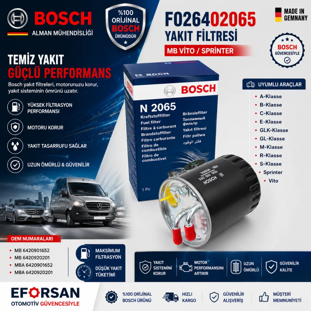 Yakıt Filtresi Mercedes Uyumlu F026402065