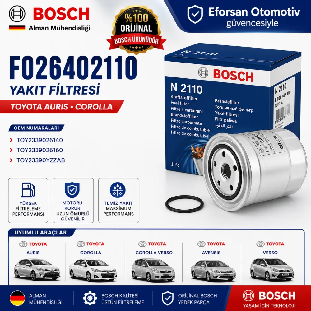 Yakıt Filtresi Toyota Uyumlu F026402110