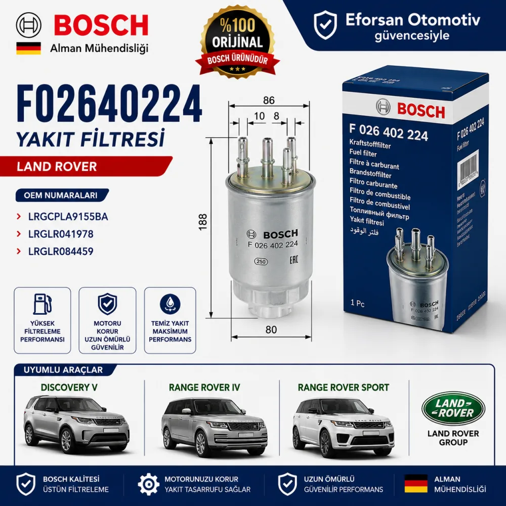 Yakıt Filtresi Land Rover Uyumlu F026402224