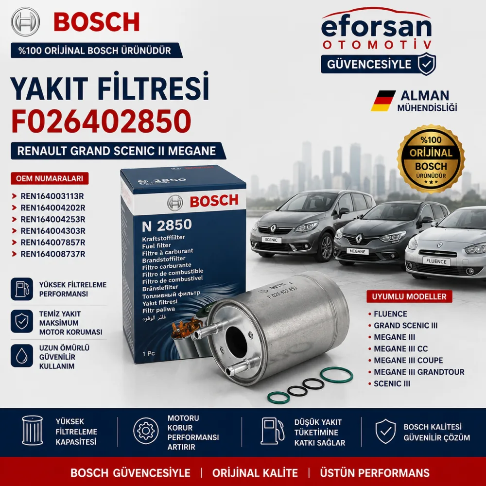 Yakıt Filtresi Renault Uyumlu F026402850