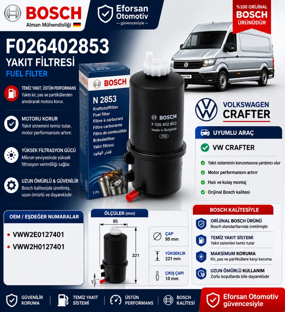 Bosch F026402853 Yakıt Filtresi F026402853