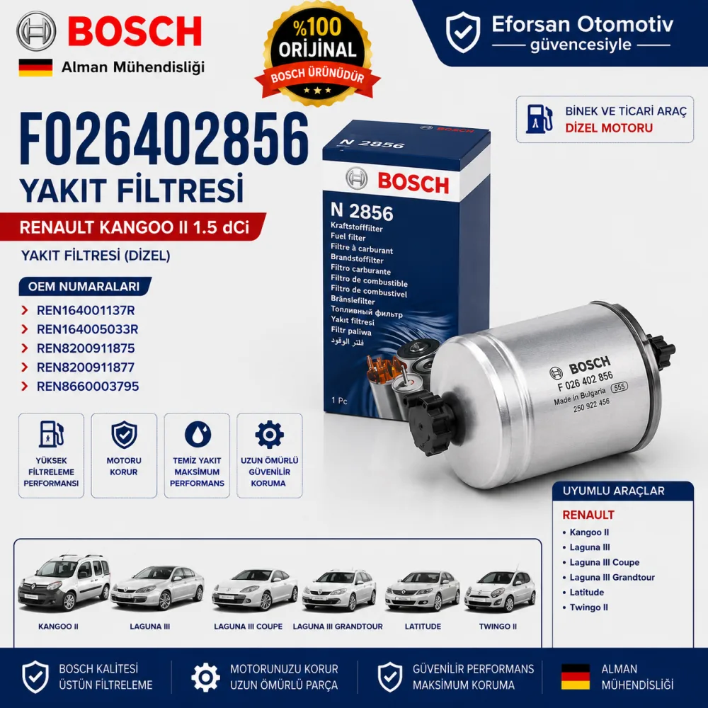 Yakıt Filtresi Renault Uyumlu F026402856