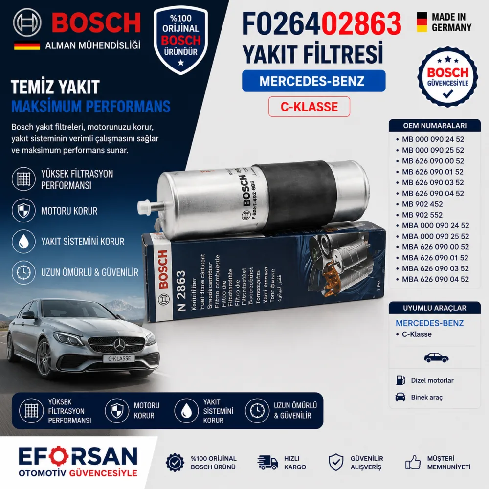 Yakıt Filtresi Mercedes Uyumlu F026402863