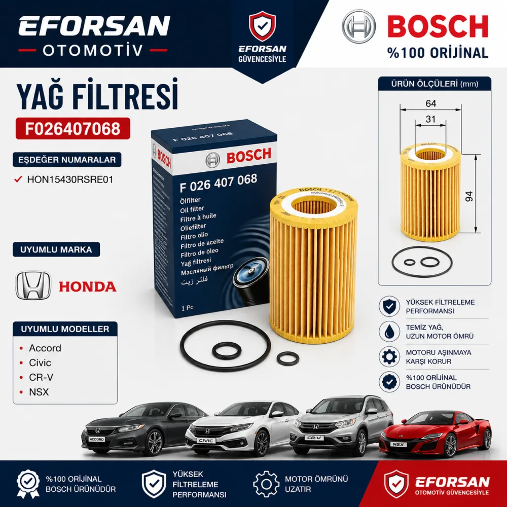 Yağ Filtresi Honda Uyumlu F026407068