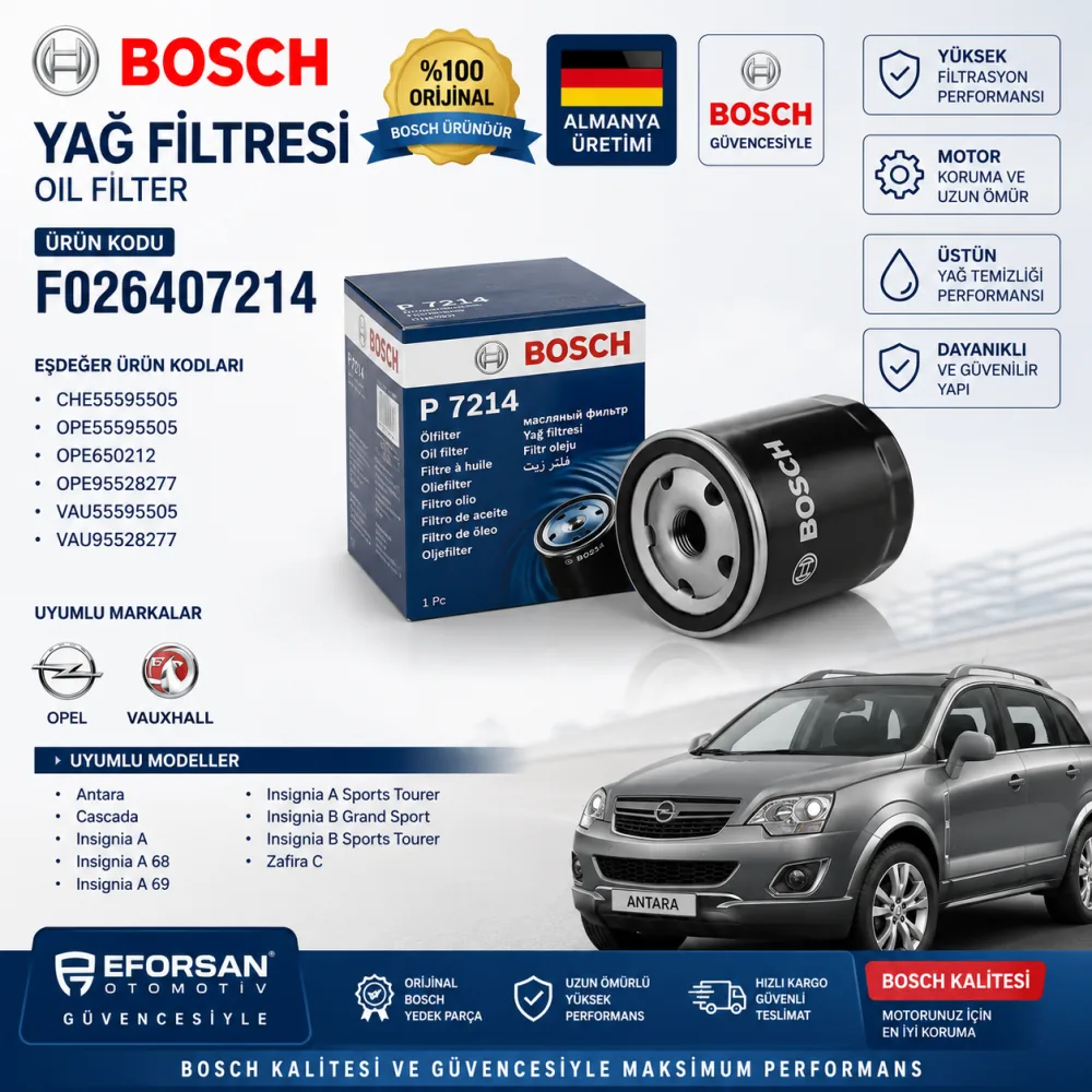 Yağ Filtresi Opel Uyumlu F026407214
